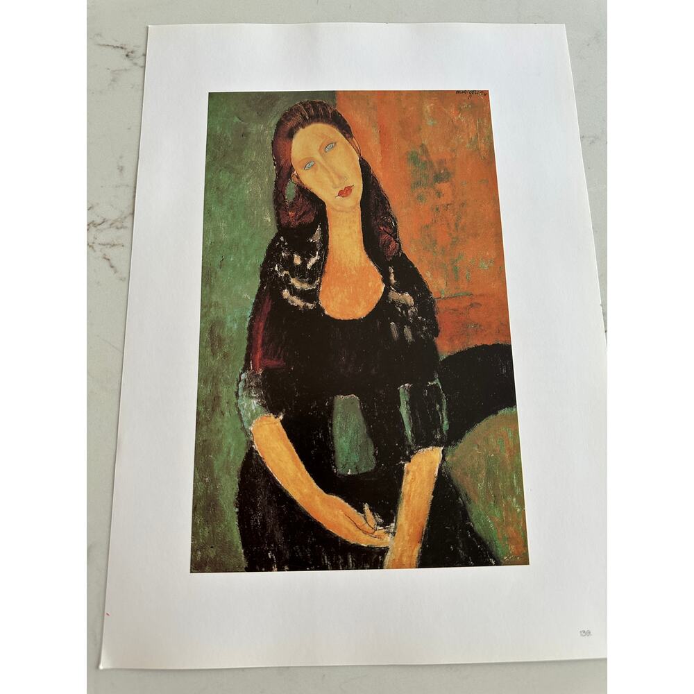 Modigliani, Portrait Of Jeanne Hebuterne, Painting, Print, Art, ~ 250626-WH 365